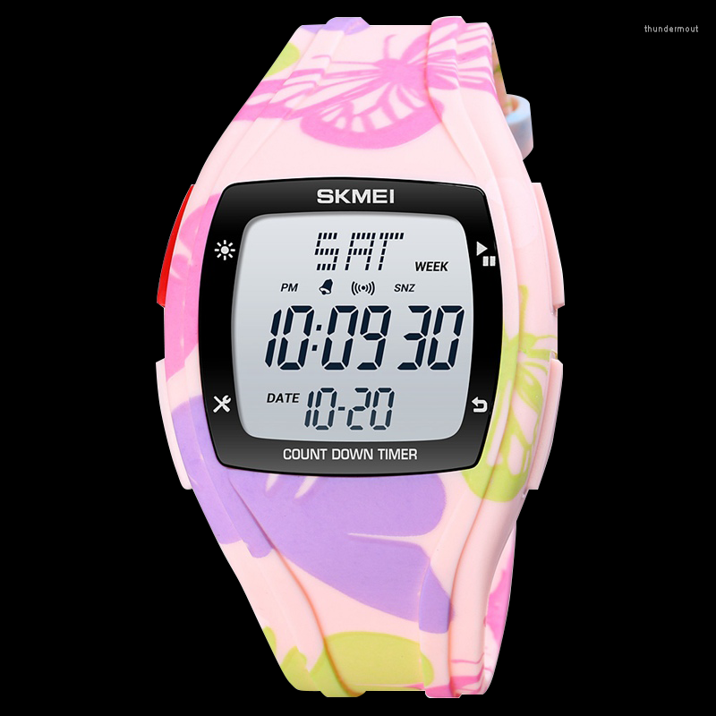 

Wristwatches SKMEI Digital Watches Mens Women Sports Wirstwatches LED Light Countdown Timer Stopwatch Clock Relogio Masculino Japan Movement, Black