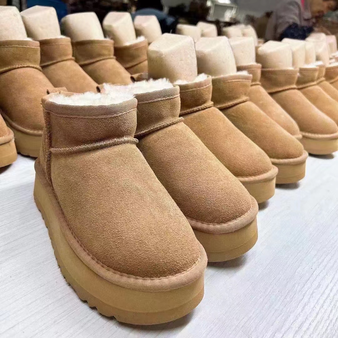 

Women Classic Mini Platform Boot OP58 Ultra Matte Fur Snow Boots Suede Wool Blend Comfort Winter Designer Ankle Booties, Customize