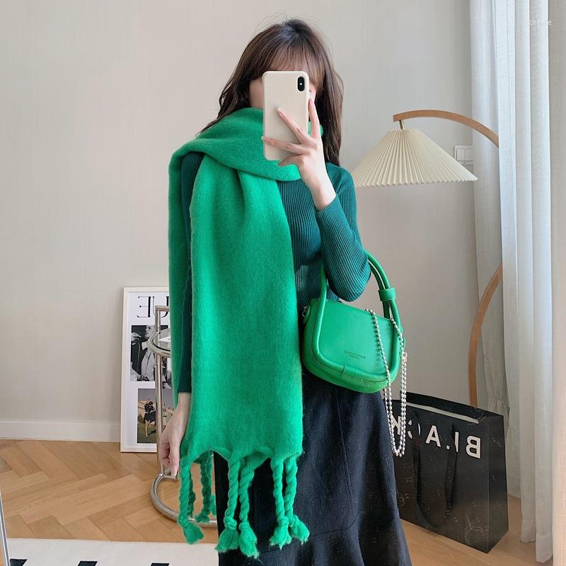 

Scarves Winter Scarf Women Solid Cashmere Wraps Soft Wram Shawl Female Pashmina Lady Blanket Stoles Long Hijabs Fashion