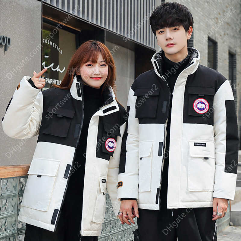 

Designer Jackets Men and Women Goose Down Cotton Jacket Couple Winter Long Work Coat, White