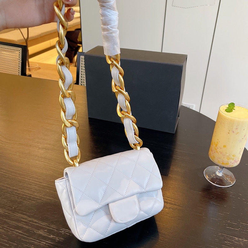 

Luxury Women Heavy Chain Designer Crossbody Bag Matelasse Fashion Genuine Leather Quiet Three Sizes Classic Flap Shoulder Bag Portable Clutch Retro Handbag Wallet, Grey