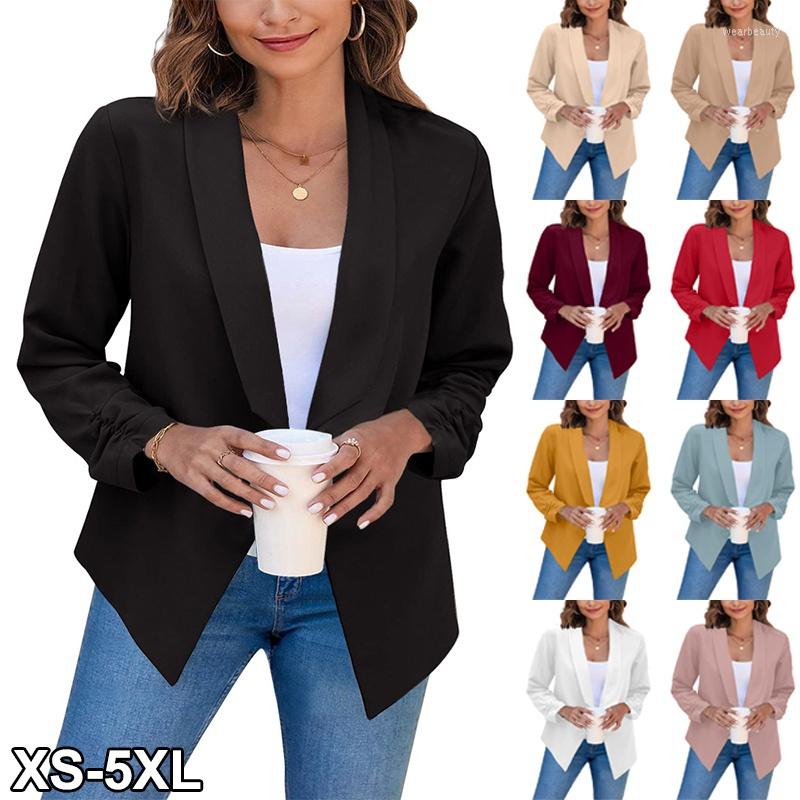 

Women' Suits Black Women Blazer 2022 Formal Slim Blazers Lady Office Work Suit Pockets Jackets Coat Female Solid Color Femme