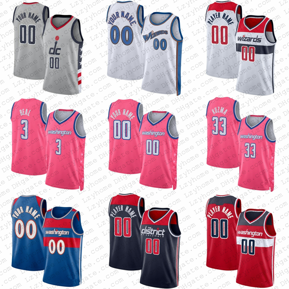 

Custom 3 Bradley Beal Kyle Kuzma Basketball Jerseys Kristaps Porzingis Washingtons Will Barton Wizard Deni Avdija Rui Hachimura Corey Kispert 2023 City Jersey, Mens