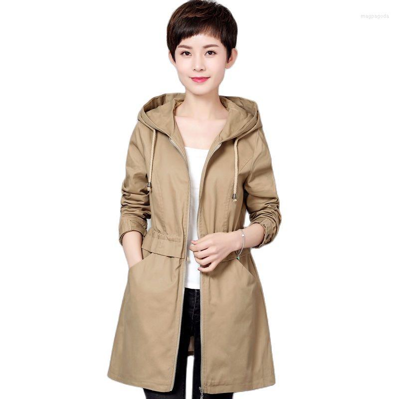 

Women's Trench Coats Women's Windbreaker 2022 Autumn Loose 5XL Fashion Jacket Female Coat With Lined Casual All-match Spring Top C816, Khaki
