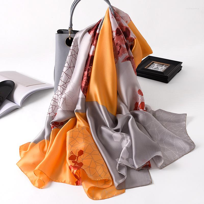 

Scarves KOI LEAPING Summer Woman Fashion Colorblock Print Printing Long Scarf Headscarf Mature Girl Gift