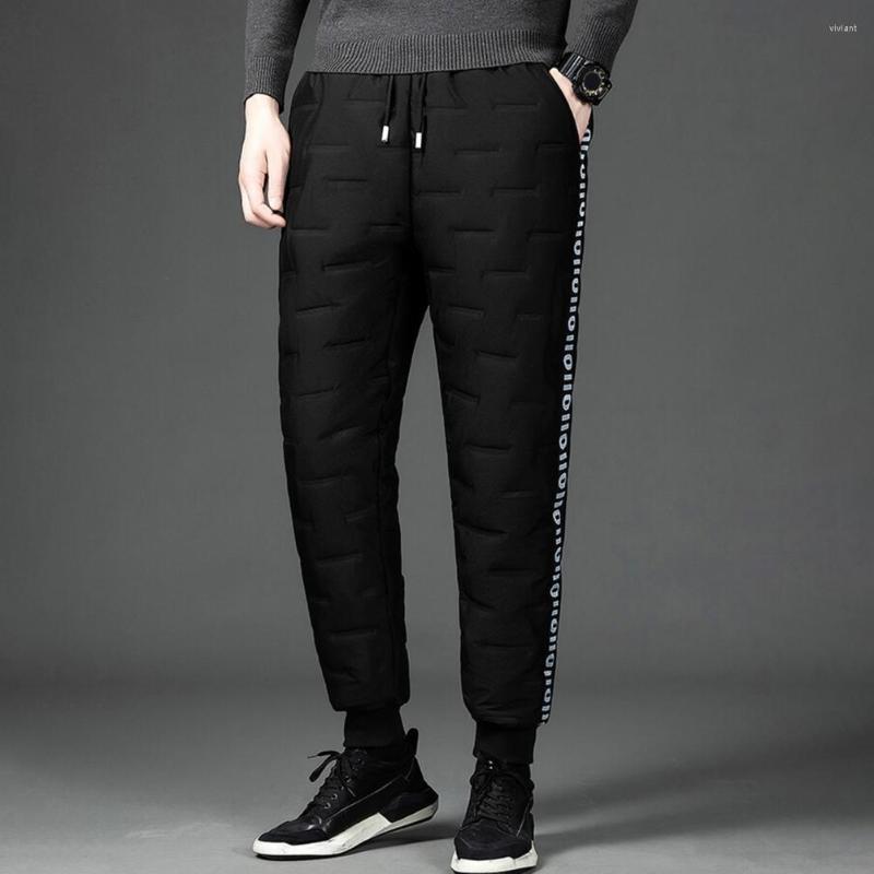 

Men's Pants Chic Winter Solid Color Thermal Pockets Ankle-banded, Red