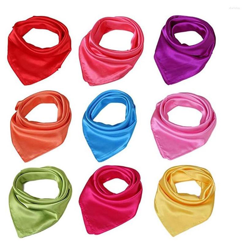 

Scarves 10 Pcs Lightweight Satin Square Scarf Dance Soft Silk Magic & Juggling For Women Girls Dressing Up Party