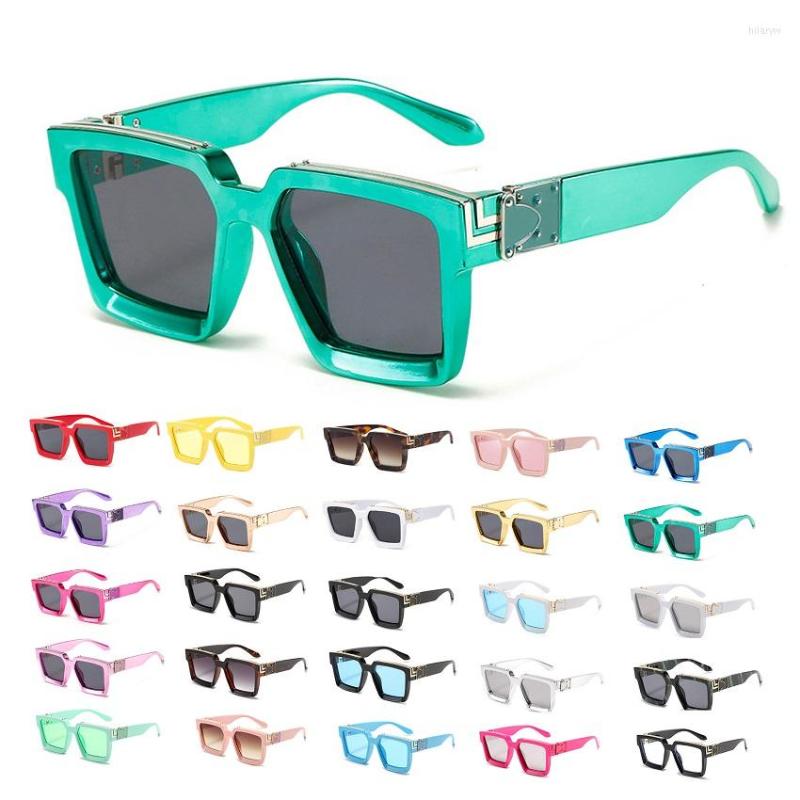 

Sunglasses Retro Luxury Men's Oversized Square Women's Fashion Shading HD PC UV Protection Lens Sunnies Candy Color Sun Glasses