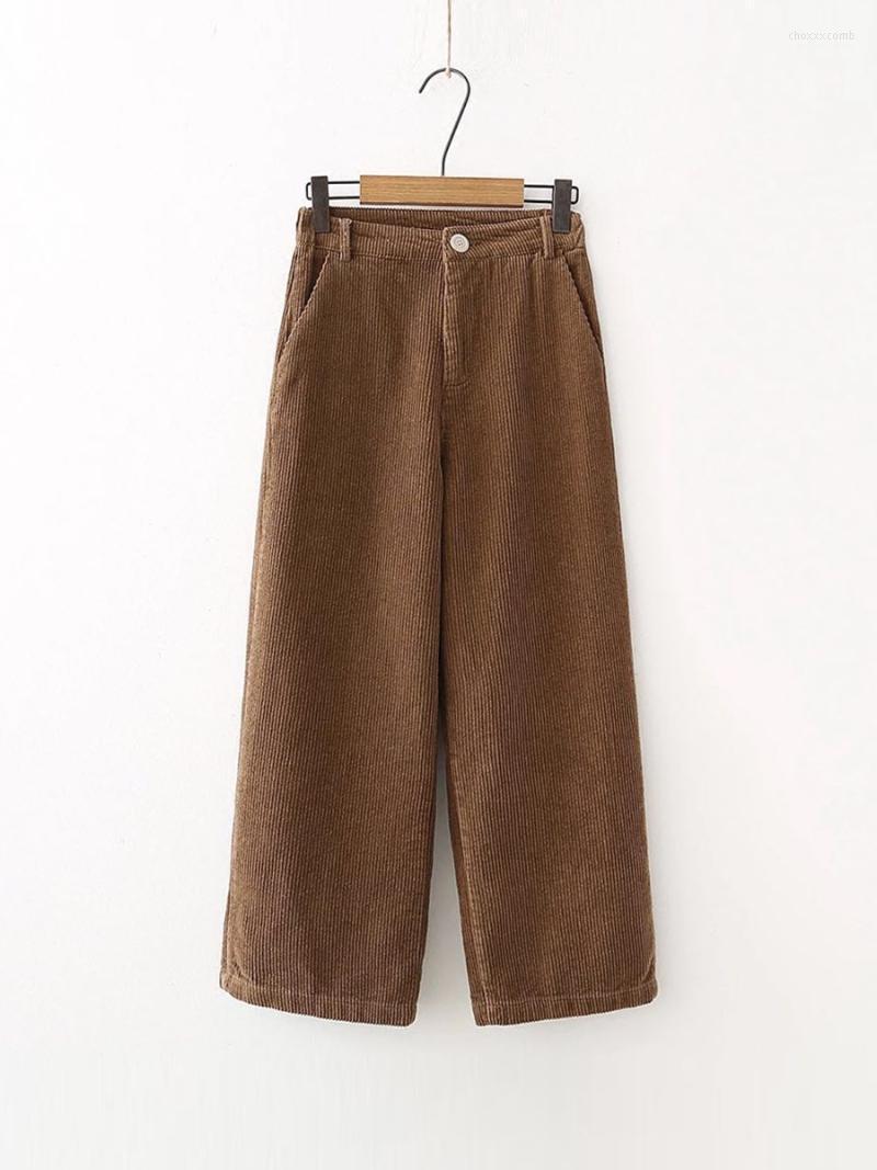 

Women' Pants Women' & Capris Autumn Vintage Womens Corduroy Winter Thicken Warm Elastic Waist Casual Loose Pleated Ladies Trousers