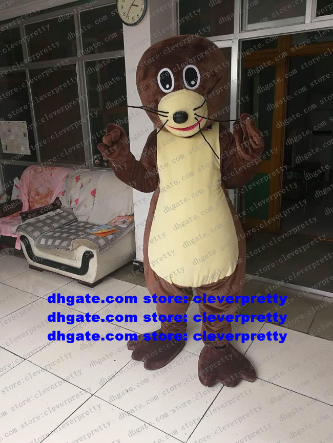 

Brown Mascot Costume Seal Sea Dog Seas Lion Seass Dogs Fur Seal Adult Cartoon Character Brand Plan Promotion Shopping Mall zx1454, As in photos