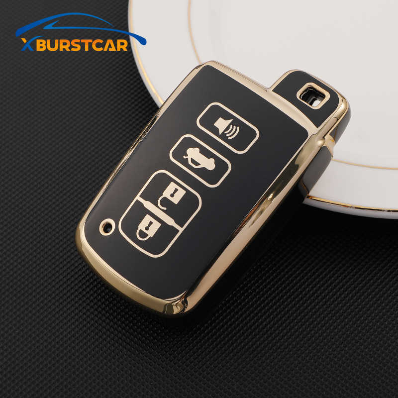 Clé de voiture 4 boutons housse de clé de voiture pour Toyota Camry Corolla RAV4 Highlander Avalon 2015 - 2017 support de coque de couverture de