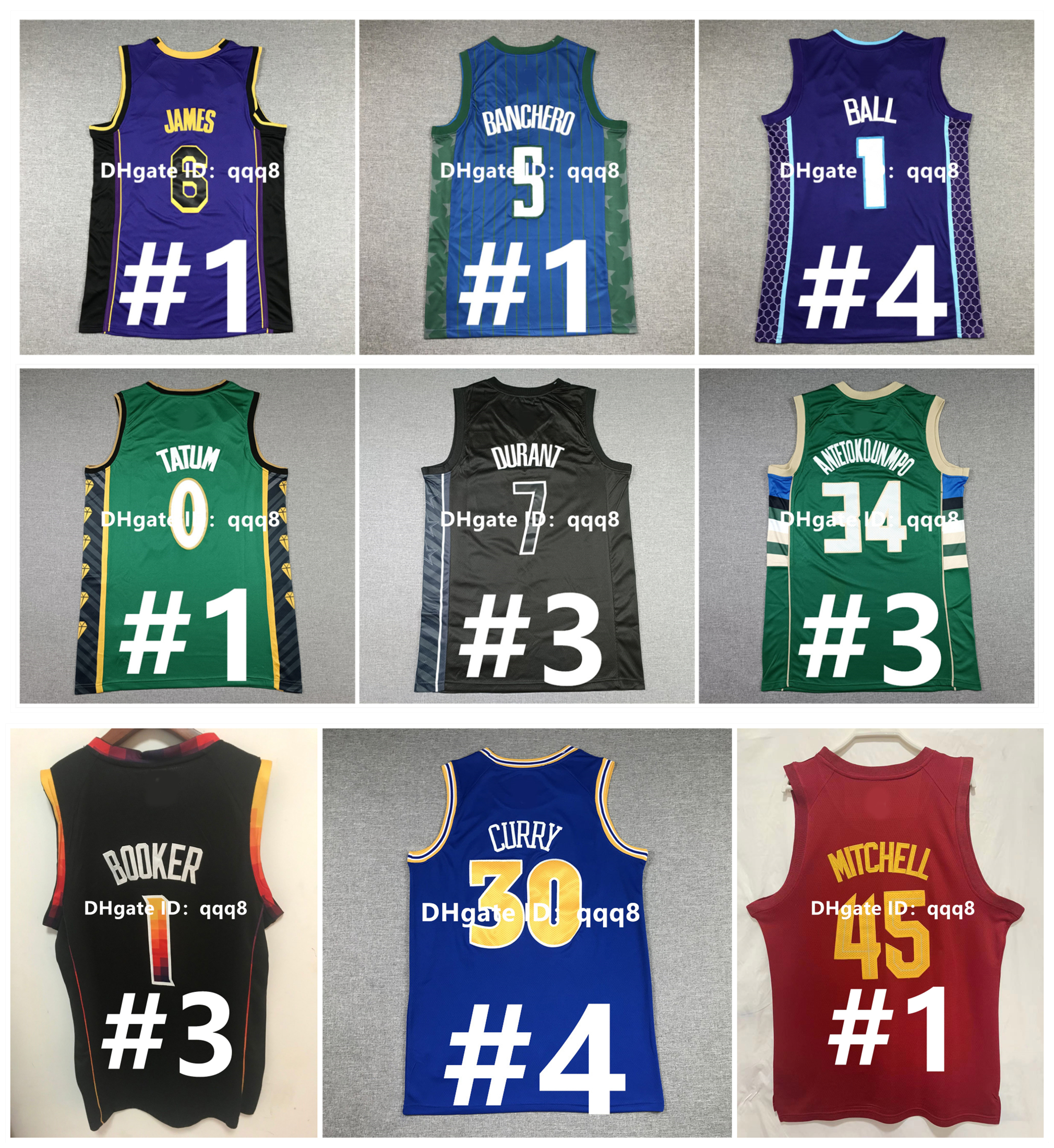 

2023 Season Jayson Tatum Jaylen Brown Celtices Basketball Jersey Buck Giannis Antetokounmpo 6 James Sun Devin Booker Cavalier Donovan Mitchell Doncic, As pic