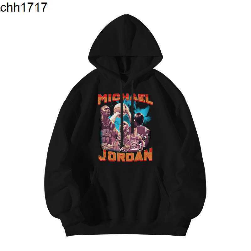 

Basketball Star Print Autumn Winter aj Men's and Women's Plush Sweaters High Street Fashion Sweaters