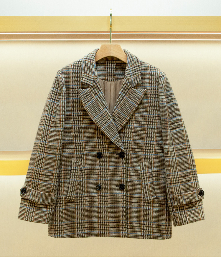 

Women's Suits & Blazers queen party Spring Collection Texure Pattern Jacket Elegant Wear Cocktail Double breasted Long Sleeve Thickened Small Suit Coat BS129, Brown