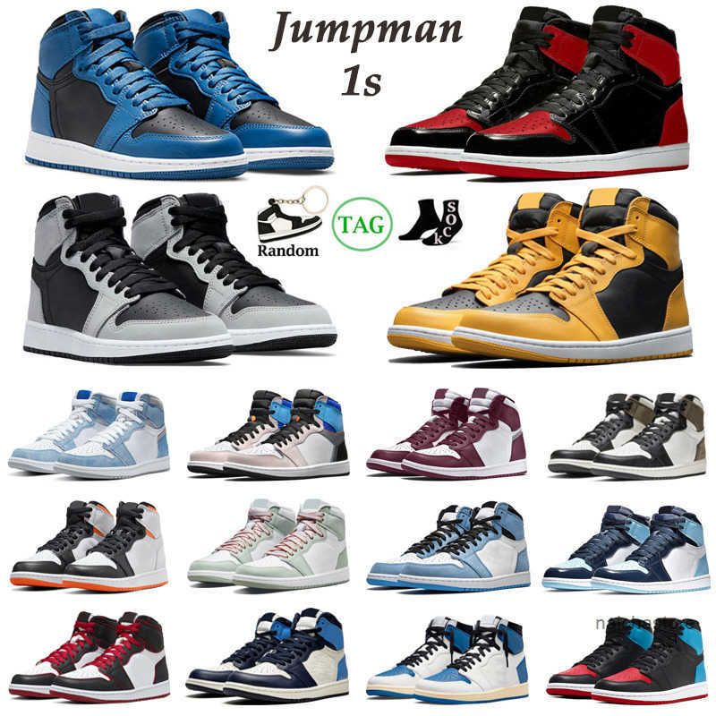 

Dark Marina Blue 1s High Og Basketball Shoes Men Women Jumpman 1 Bred Patent Bordeaux Hyper Royal Dark Mocha Pine Green Pollen Me Jordon