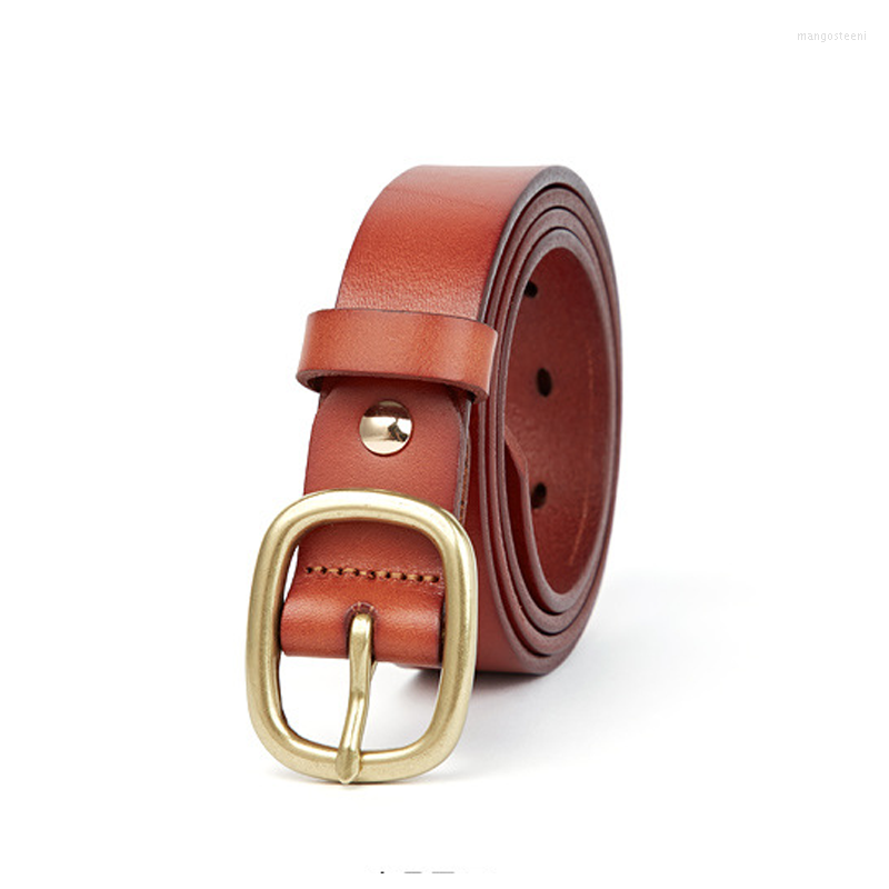 

Belts Ladies First Layer Vegetable Tanned Genuine Leather Ceinture For Jeans Pants Wide Women, Black