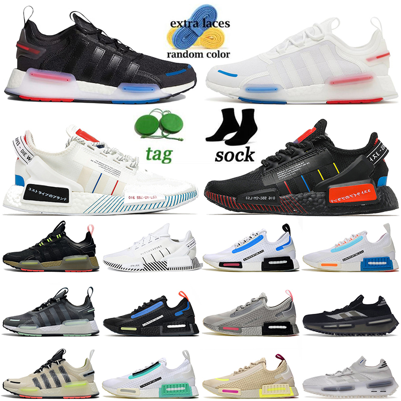 Chaussures de course de sport 2023 mode nmds1 nmds nmd r1 v2 v3 bouchette blanc gris gris m￩tallique argent or ￩blouion camo noir paris gris bleu