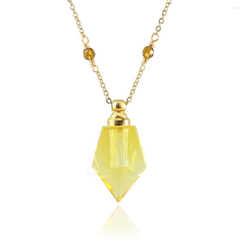 

Pendant Necklaces 1PC Crystal Vials Perfume Bottle Essential Oil Charms Necklace Gift For Her