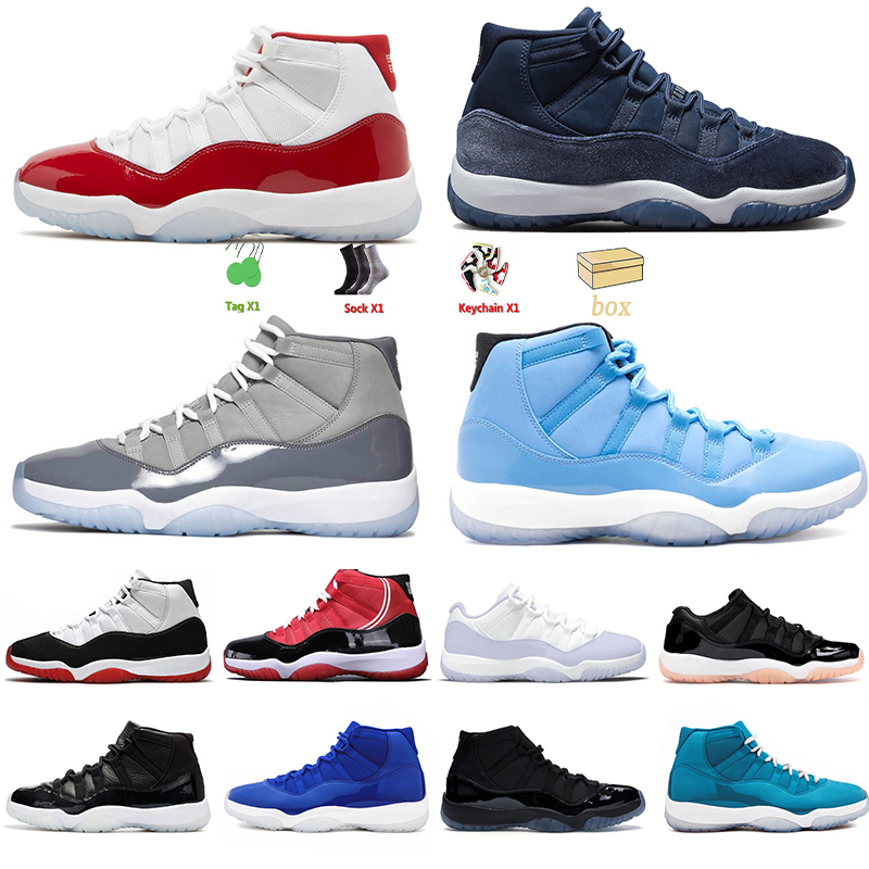 

2023 Jumpman 11 Basketball Shoes 11s Bleached Pantone Coral Cherry Coral Midnight Navy Cool Grey Bred Pure Violet Concord Space Jam Olive Trainers Sneakers With Box, C30 high white bred 36-46