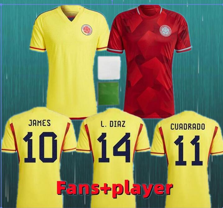 

2022 Colombia Away Soccer Jerseys Fans Player FALCAO JAMES home football shirt CUADRADO National Team men kids kit Camiseta de futbol maillot uniform