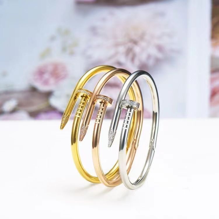 

High End Designer Nail Bangle Bracelet for Women Men Gift Jewelry Gold Silver Love s Stainless Steel Never Fade