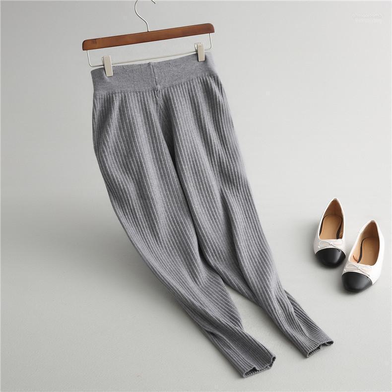 

Women's Pants Women's & Capris 2022 Retro Women Brief Vertical Striped Elastic Waist Warm Knit Trousers Basic Winter Ankle-length, Black