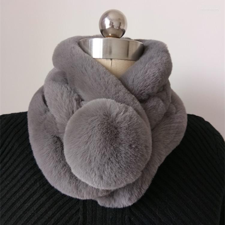 

Scarves Factory Direct Sell Faux Fur Pom Women Cute Soft Velvet Shawl Winter Wine