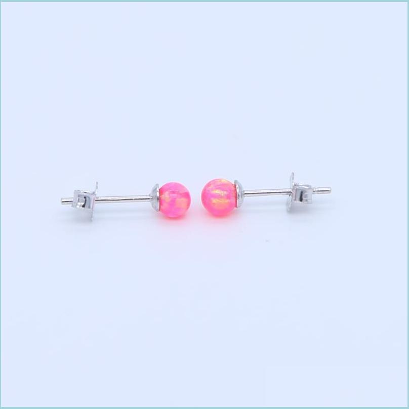 

Stud Stud 4Mm Red Blue Fire Opal Earrings 925 Sterling Sier Jewelry For Ladys Gift Earring With Stamped Drop Delivery Dhict
