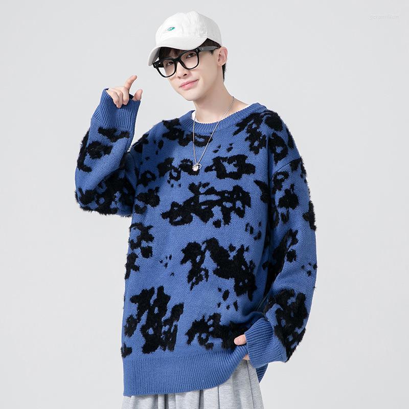 

Men' Sweaters 2022 Autumn Winter Round Neck Knit Sweater Men' Fashion Casual Loose Pullover Teenagers Long Sleeved Knitted Top, Black