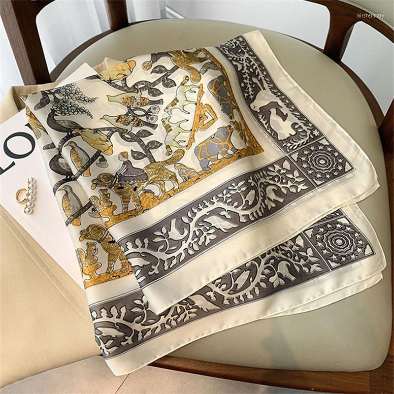 

Scarves Fashion Sense Small Square Scarf Female Striped Flower Multifunctional Decorative Summer Sunscreen Headband Tyin