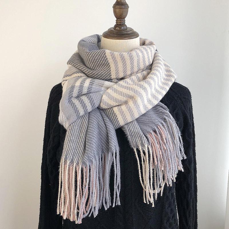 

Scarves Women Scarf Winter Classic Warm Large Blanket Wrap Shawl Scarfs Head Wraps Femme Autumn Tassel Bandana