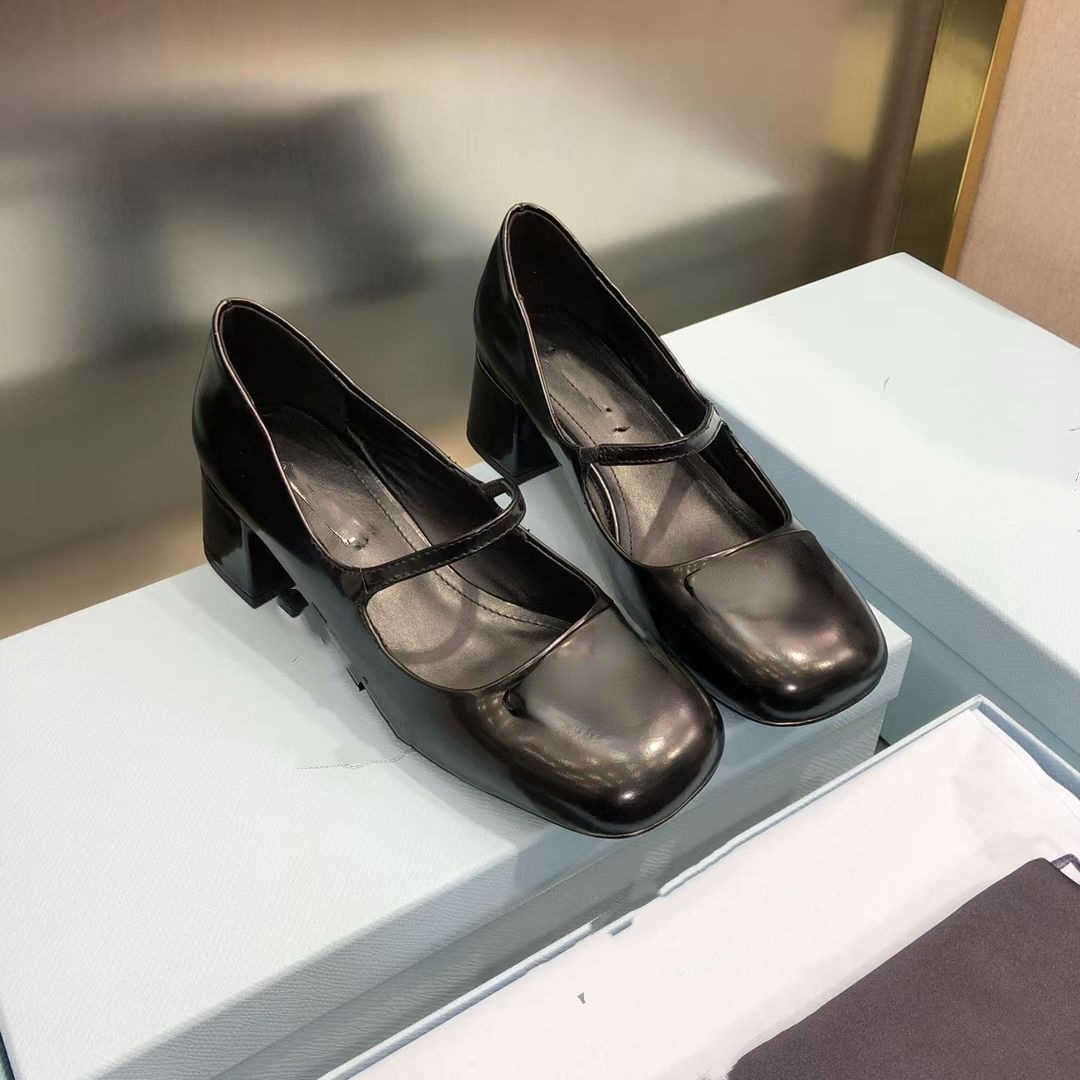

Brand Casual Shoes A variety of color sizes are available 2022 summer new leather round head shoes home heel thick heel shallow mouth single shoes, Gray