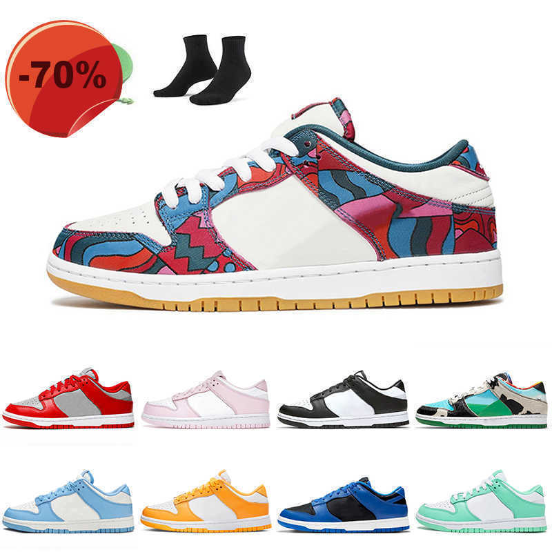 

OG 2022 Parra SB Low Abstract Art Running Shoes UNLV Pink Red White Black Laser Orange Green Glow Dusty Skateboard Olive Women Mens Sneakers, B30 sail multi-camo 36-45