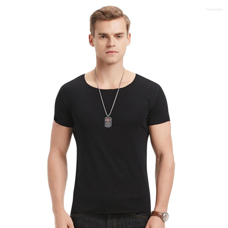 

Men's T Shirts MRMT 2022 Brand Summer T-shirt Short Sleeve Bottom Thin Non-trace V Collar For Male Repair Body Tops, R-white