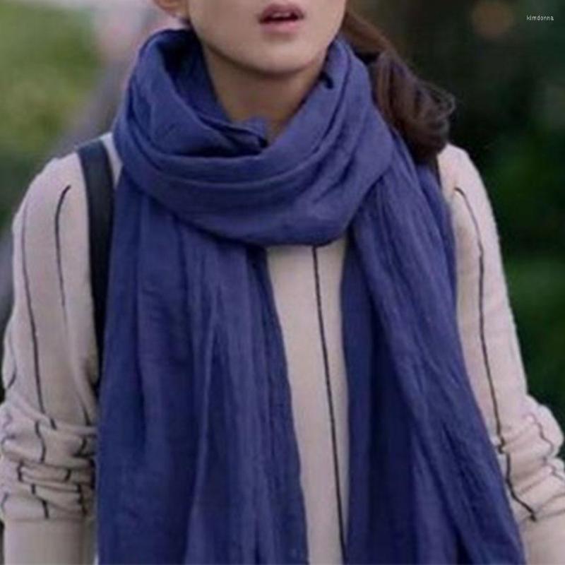 

Scarves Solid Color Cotton And Linen Female Silk Scarf Long Soft Comfortable Promotion Gift Leisure Beach Foulard