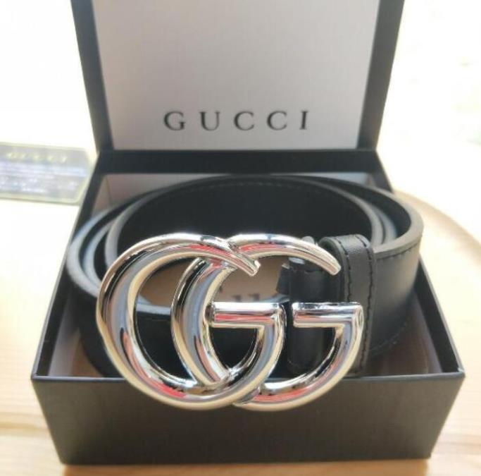 

gucci Fashion men designer belt women men casual letters smooth button printed lychee pattern belt length 105 110 115 120 120cm 20 Style guccie, High quality 3.8cm