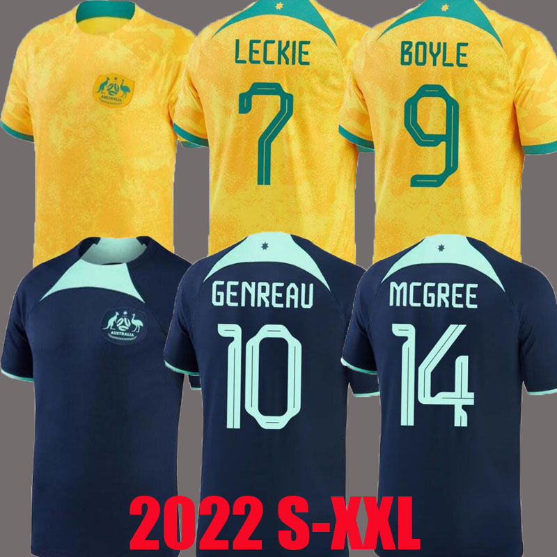

2022 Australias SOCCER jerseys national team home away MOOY 13 SOUTTAR 19 HRUSTIC 10 BOYLE 6 IRVINE 22 MABIL MCGREE 22 23 2023 football shirts MEN World uniforms Cup top, Home+wc patch