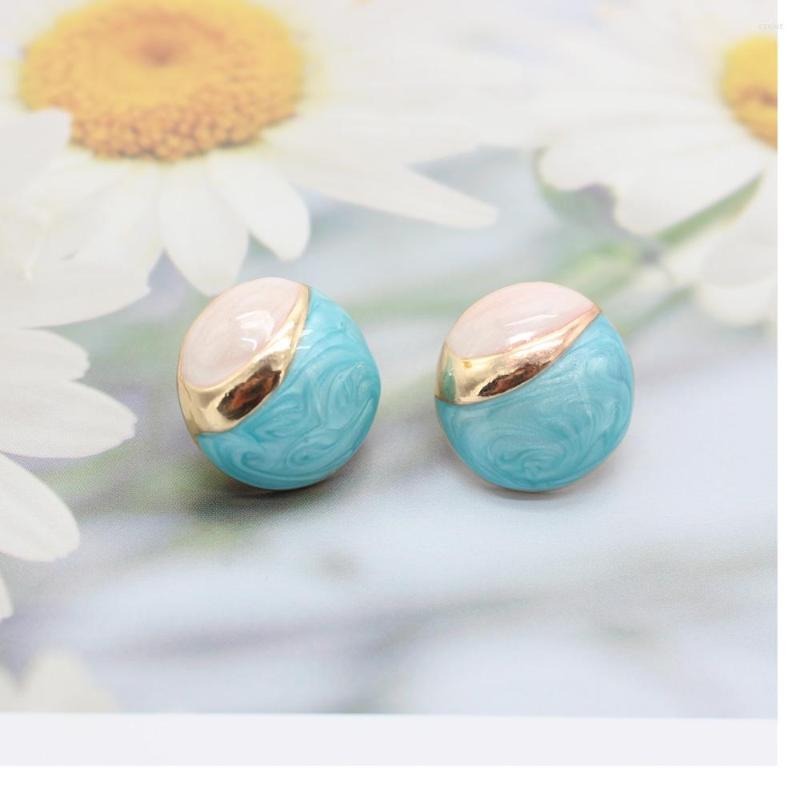 

Stud Earrings Jewelry Brand Retro Texture Color Enamel Glaze Eardrop Female Silver Needle Drops Oil 10