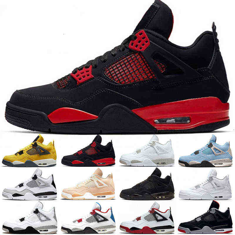 

Shoes Basketball Trainers Military Black Dr Cat Red Thunder Lightning University Blue White Oreo Bred Pure Money Jumpman 4s 4 Men What the Mens, #1 white oreo