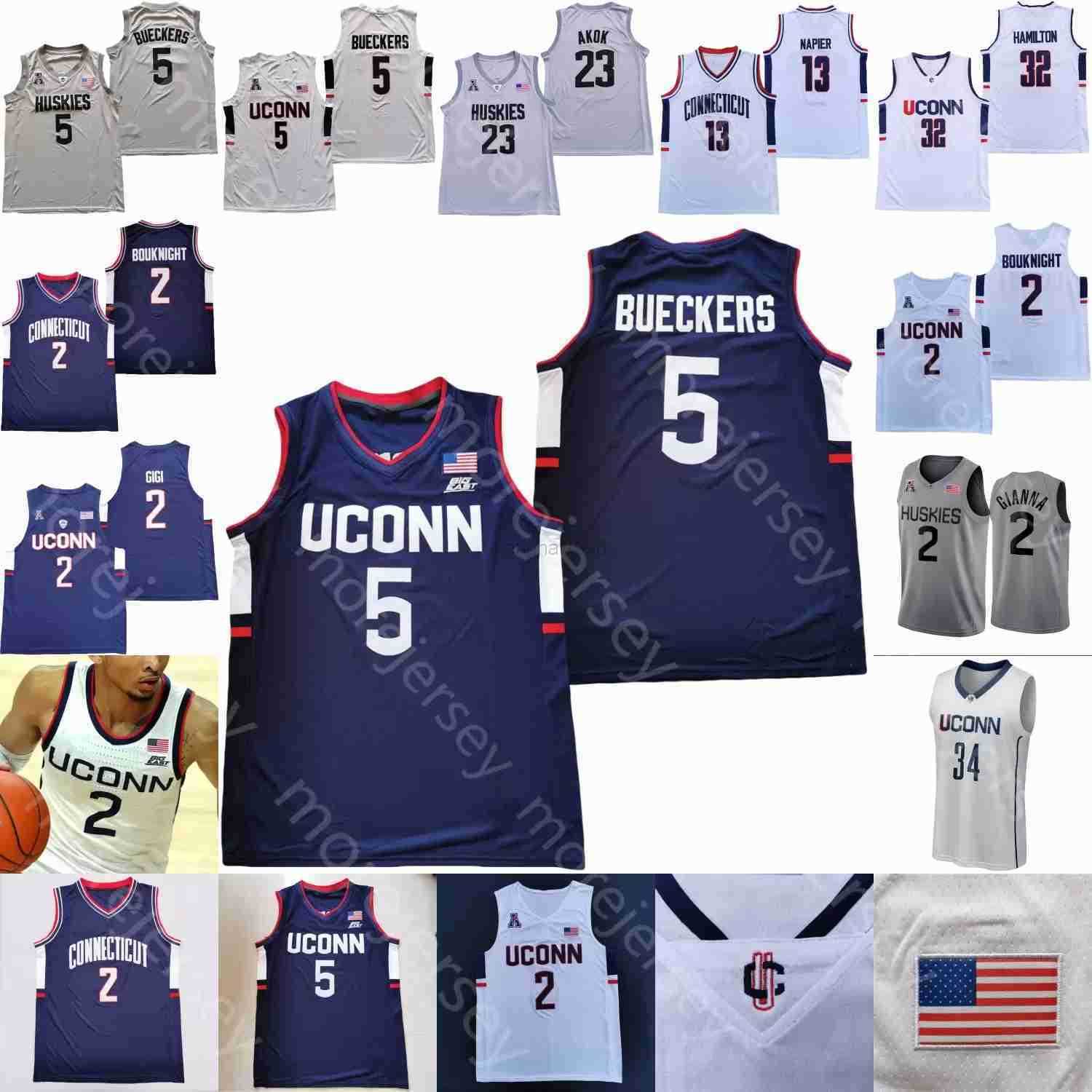 

College Basketball Wears Connecticut UConn Huskies Basketball Jersey NCAA Paige Bueckers Tyler Polley Andre Jackson Adama Sanogo Jalen Gaffney R.J. Cole, Navy iv