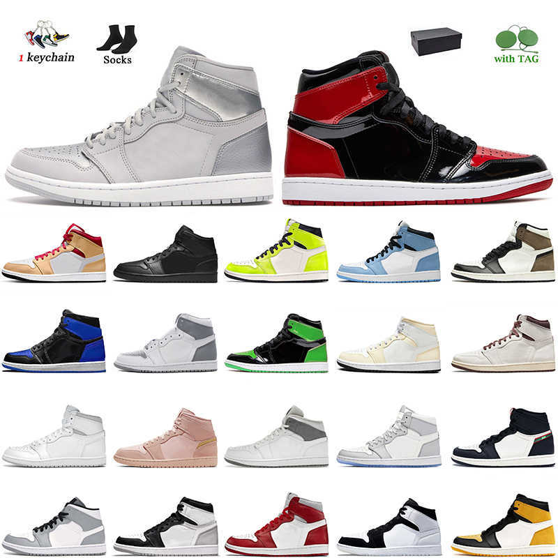 

Basketball Shoes Mens Trainers Sneakers Neutral Grey Patent Bred Green Obsidian Unc Surfaces Smoke Grey Fashion with Box Jumpman 1s High Og, A74 grey camo 36-46