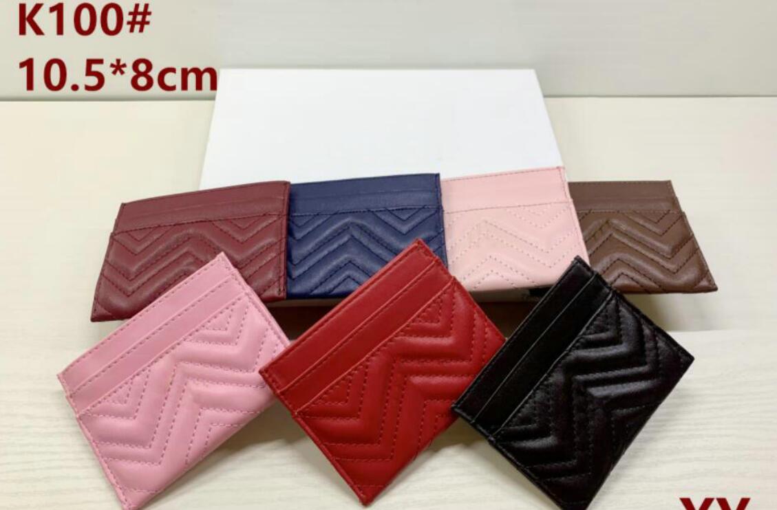

Wholesale Fashion Wave pattern Credit Card Holders Women Wallet Genuine Leather Men Designer Pure Color Card Holder Double Sided Wallets 0689, Black