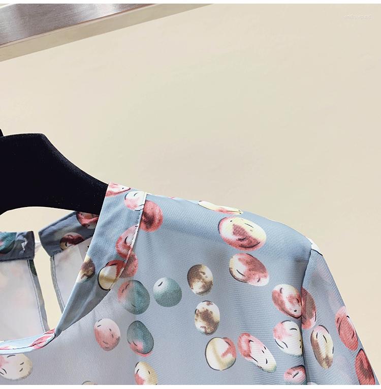 

Women' Blouses Blusas Femme Fashion Printed Shirts Women' Chiffon Blouse Long Sleeve Ruffles Stand Collar Loose Lady Tops Summer 2022, Picture color