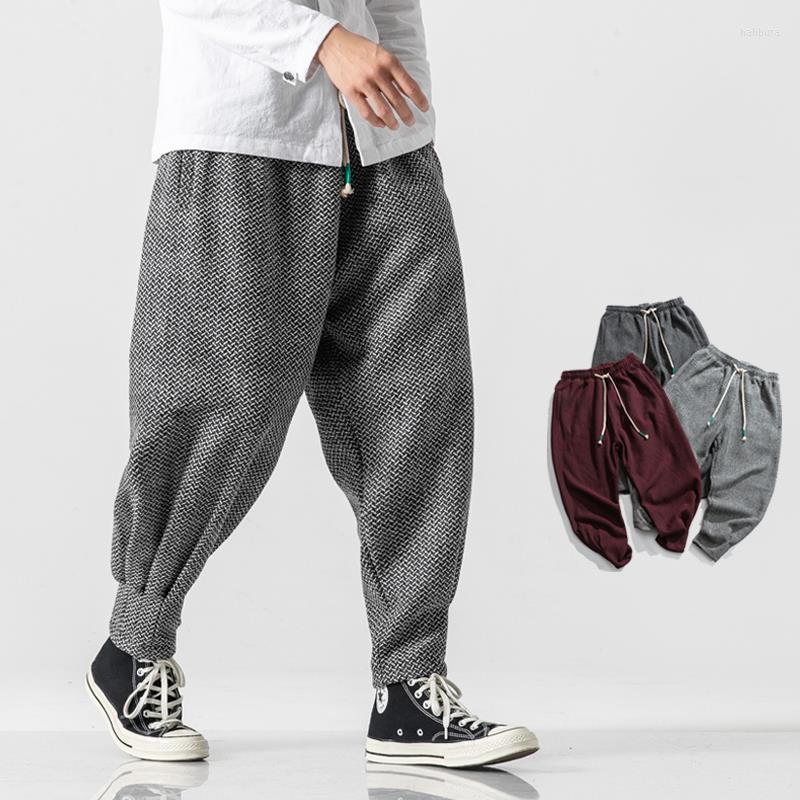 

Men's Pants Men's Autumn And Winter Thickened Wool Harem 2022 Latest Chinese Street Trend Warm Casual Large Size Plaid, Gray(asiansize)