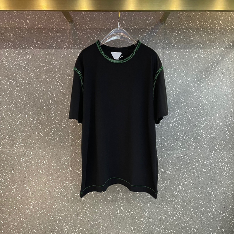 

Design New Men's Cotton T shirt Luxury Brand Quality Cross Stitch Crew Neck Top, Black