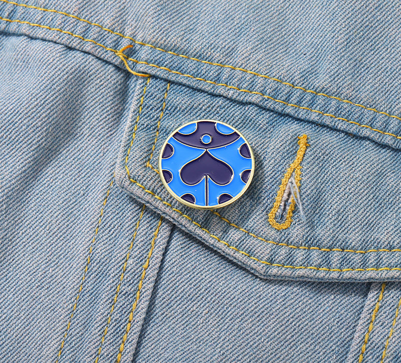 

Blue Ladybug Enamel Pins Custom JOJO Anime Ladybird Inspiration Brooches Lapel Badge Cartoon Round Jewelry Gift for Kids Friends, As picture