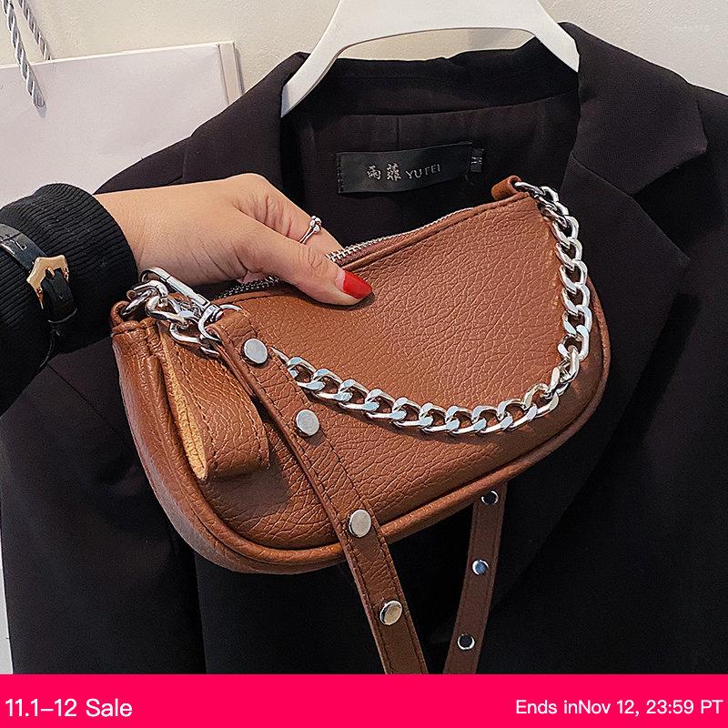 

Evening Bags Women Crossbody Bag 2022 Trend Woman Luxury Designer Handbag Adjustable Shoulder Winter Female Messenger With Chain, Brown