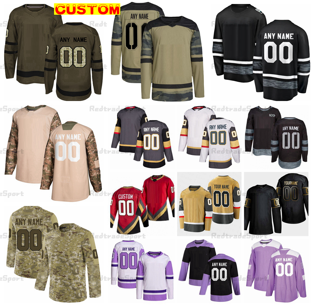 

Custom 2022 Reverse Retro Shea Theodore Hockey Jerseys Smith Carrier Martinez Camo Fights Cancer Engelland Karlsson Eichel Stone Kessel Pietrangelo Marchessault, Black 2019