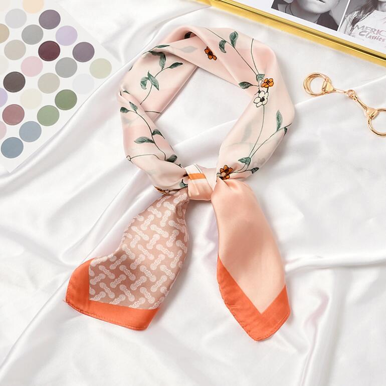 

Scarves Yishine 2022 Sweet Florals Flowers Print Square Scarf Women Bandana Hairband Lady Head Wraps Female Shawl Fashion Neckerchief