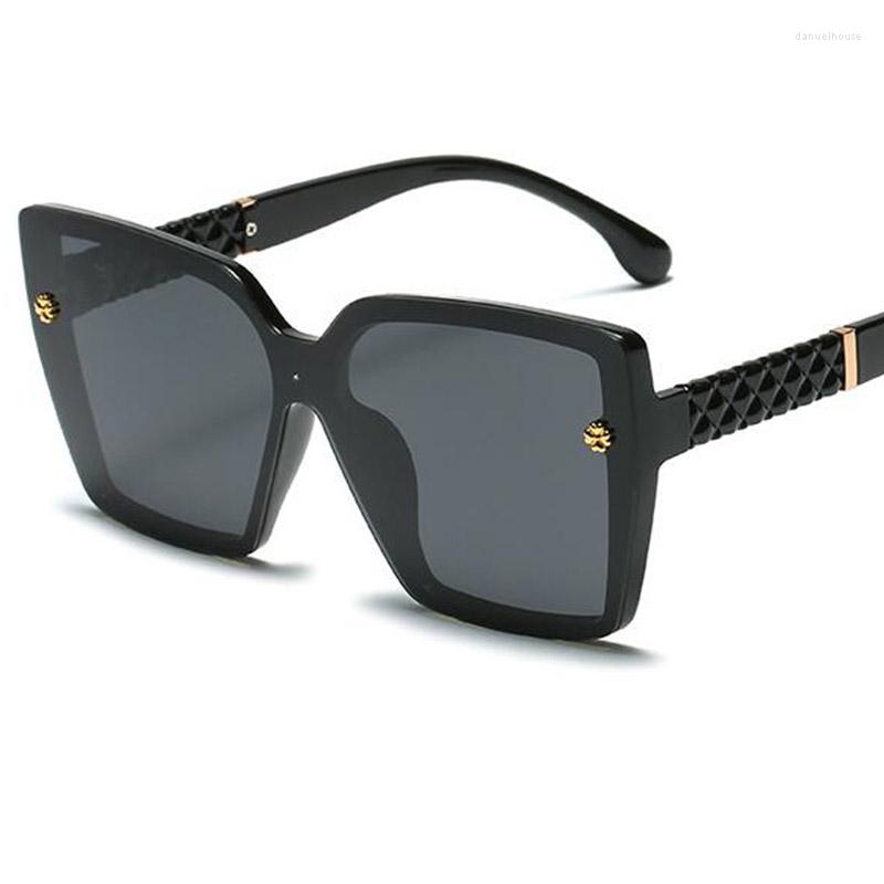 

Sunglasses Summer Big Square Polarized Women 2022 Trendy Elegant Eyewear Luxury Designer Sun Glasses Black Shades Lady